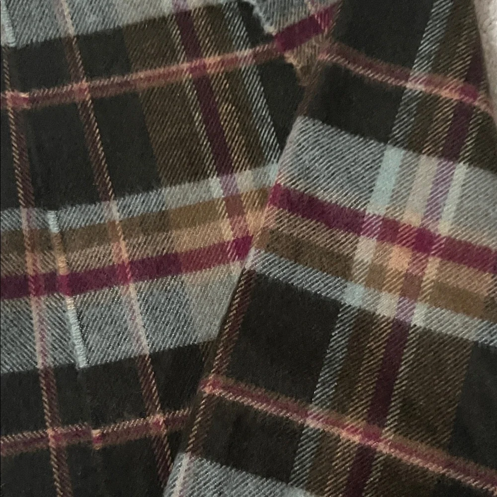Classic Brown, Light Blue, and Maroon Plaid Men's Scarf